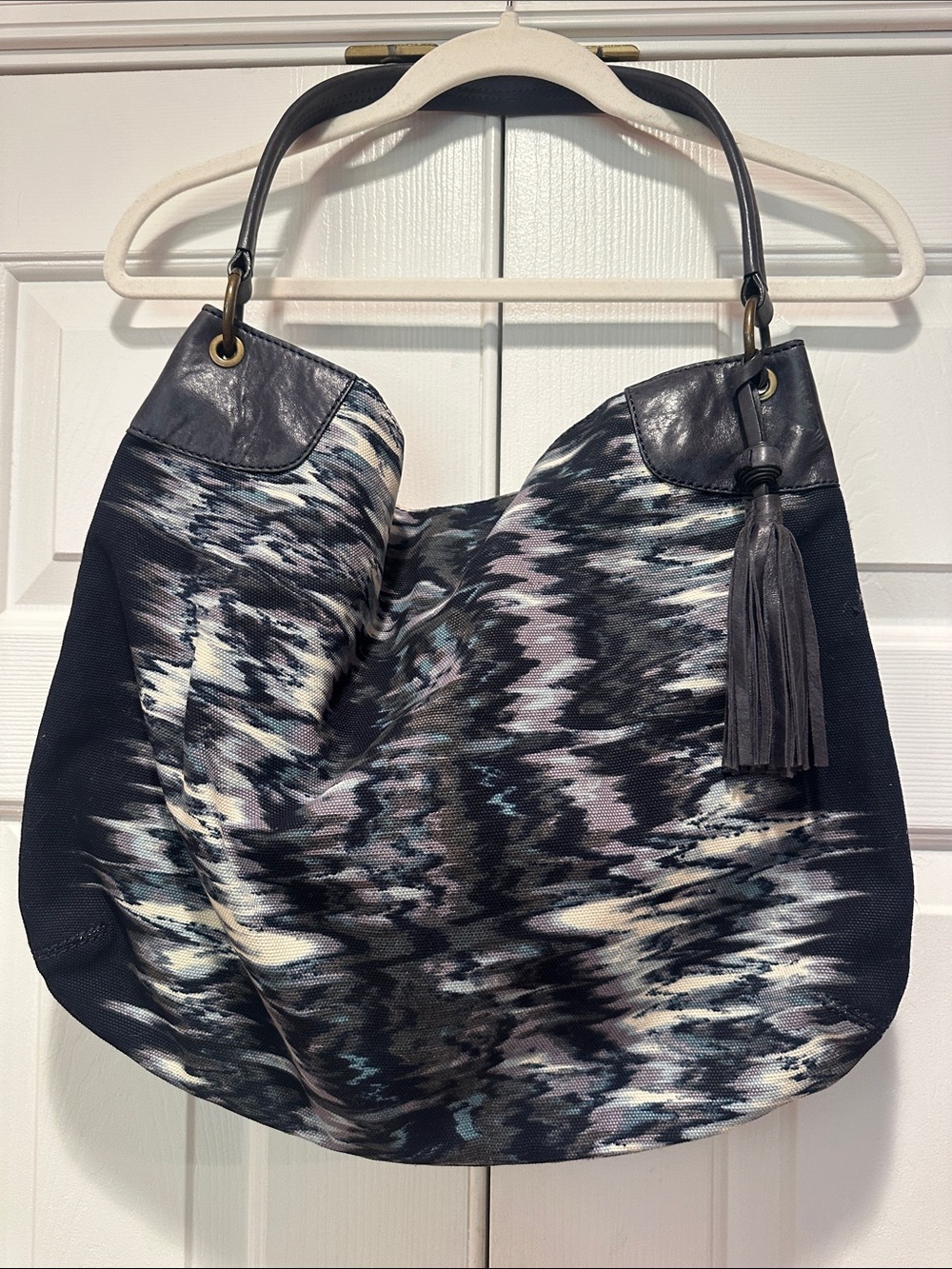 Vintage Banana Republic Patterned Hobo Bag with Tassel NWOT